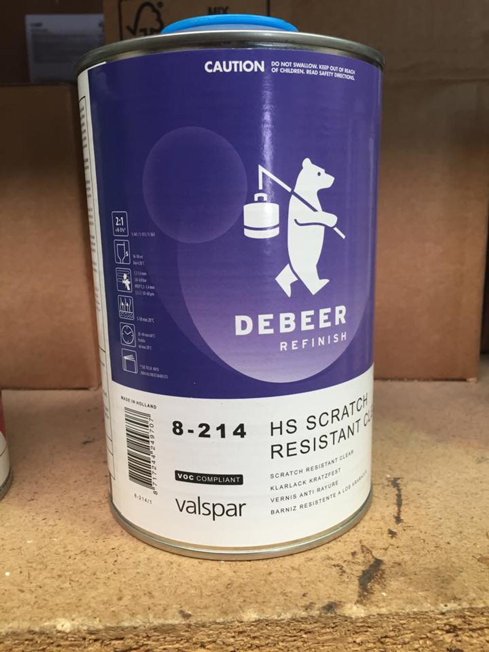 De Beer Clear HS Scratch Resistant 8-214 1Lt