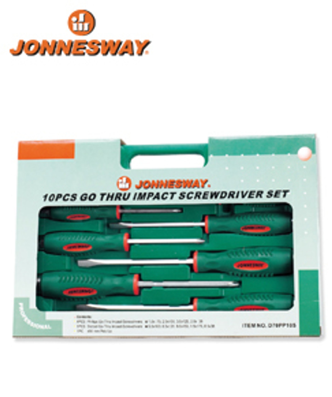 Jonnesway Mechanical Go Thru Impact Screwdriver Set 10Pc