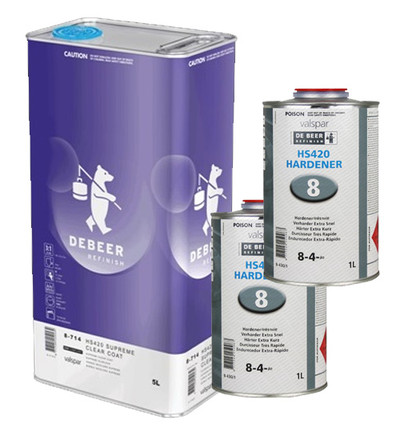 De Beer Supreme Clear Coat Kit Hs420 8-714 5Lt  Slow Kit De Beer Supreme Clear Coat Kit Hs420 8-714 5Lt  Slow Kit