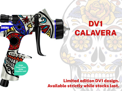 DV1 Basecoat 1.3 Calavera Gravity Gun & Cup Kit B+ Aircap DV1 Basecoat 1.3 Calavera Gravity Gun & Cup Kit B+ Aircap