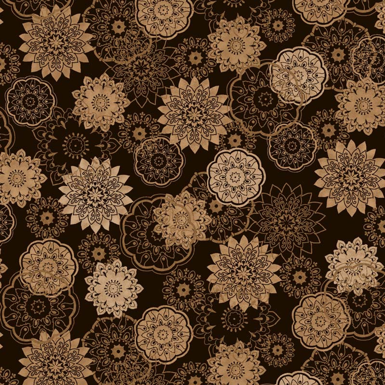 Kaleidoscope Tonal Brown - Tranquil QB - 108 Flannel Wide Back Quilt Fabric