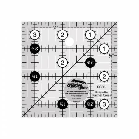 Creative Grids Quilt Ruler 3-1/2in Square - Heartbeat Quilting