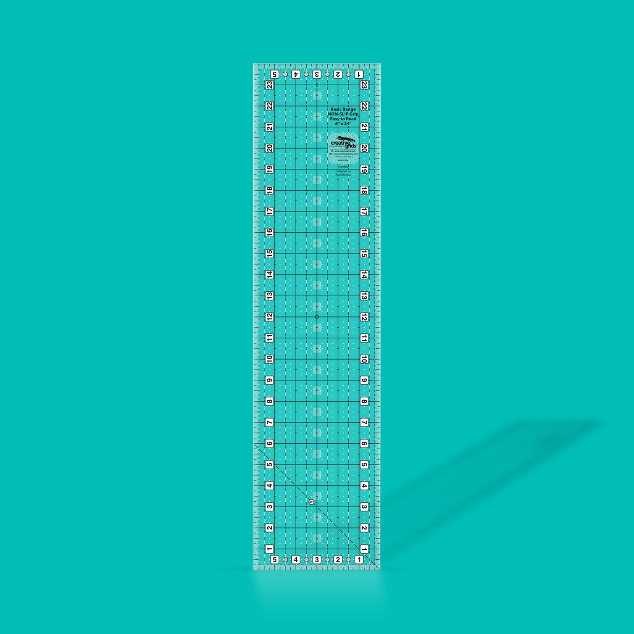 Creative Grids Basic Range 6in x 24in Rectangle Quilt Ruler - Heartbeat ...