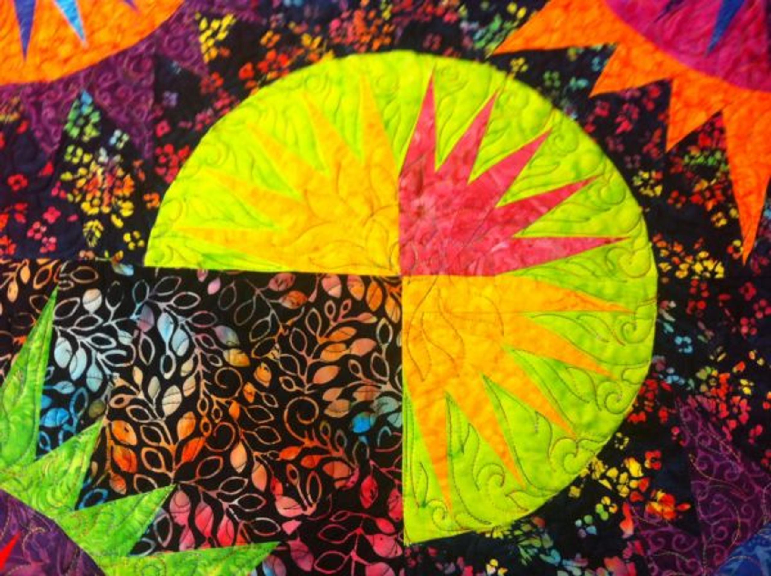 Batik Sunburst Quilt Heartbeat Quilting