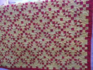 Red & Cheddar Skull Quilt