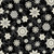 Falling Snowflakes Black - Frozen Melodies - 108" Cotton Wide Back Quilt Fabric 
