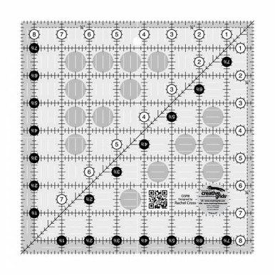 Newwark Element Ruler Creative Grids Quilt Ruler 8-1/2in Square - Heartbeat Quilting