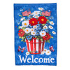 Basket of Patriotic Flowers Applique Garden