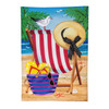 Beach Chair Applique Garden Flag