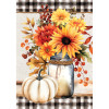 Fall Floral Jar DuraSoft Garden Flag