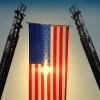 Fire Truck American Flag, Nylon 20x30