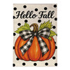 Checkered Bow Pumpkin Burlap Flag House