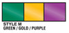 Green, Gold and Purple metallic streamer