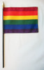 4" x 6"  Rainbow Miniature Stick Flags
