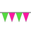 Signal Green and Flame Pink Fluorescent Pennants