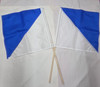 Semaphore Signal Flag Blue and White Set Of 2- Mounted