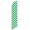 Checkered Green and White Feather Flag