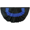 Thin Blue Line 3' x 6' Nylon Pleated Fan
