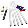 18' White Steel Flagpole With Flag
