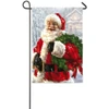 Santa's Wreath Satin Garden Flag