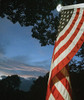 6 Ft Spinning Pole Set with US Nylon Flag and Light- Silver