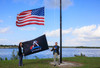 Artemis Flag Displayed at Kennedy Space Center