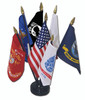 Armed Forces Stick Flag Set of 7 with Base w/ POW
