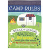 Camp Rules Applique Garden Flag