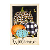 Mixed Print Pumpkins Linen Garden Flag