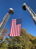 Fire Truck American Flag, Polyester 20x30