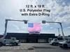 Fire Truck American Flag, Polyester 12x18