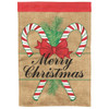 Candy Cane Burlap Applique House Flag