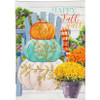 Stacked Pumpkins Linen Garden Flag