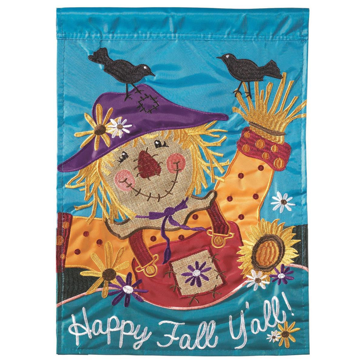 Happy Fall Y'all Applique House Flag