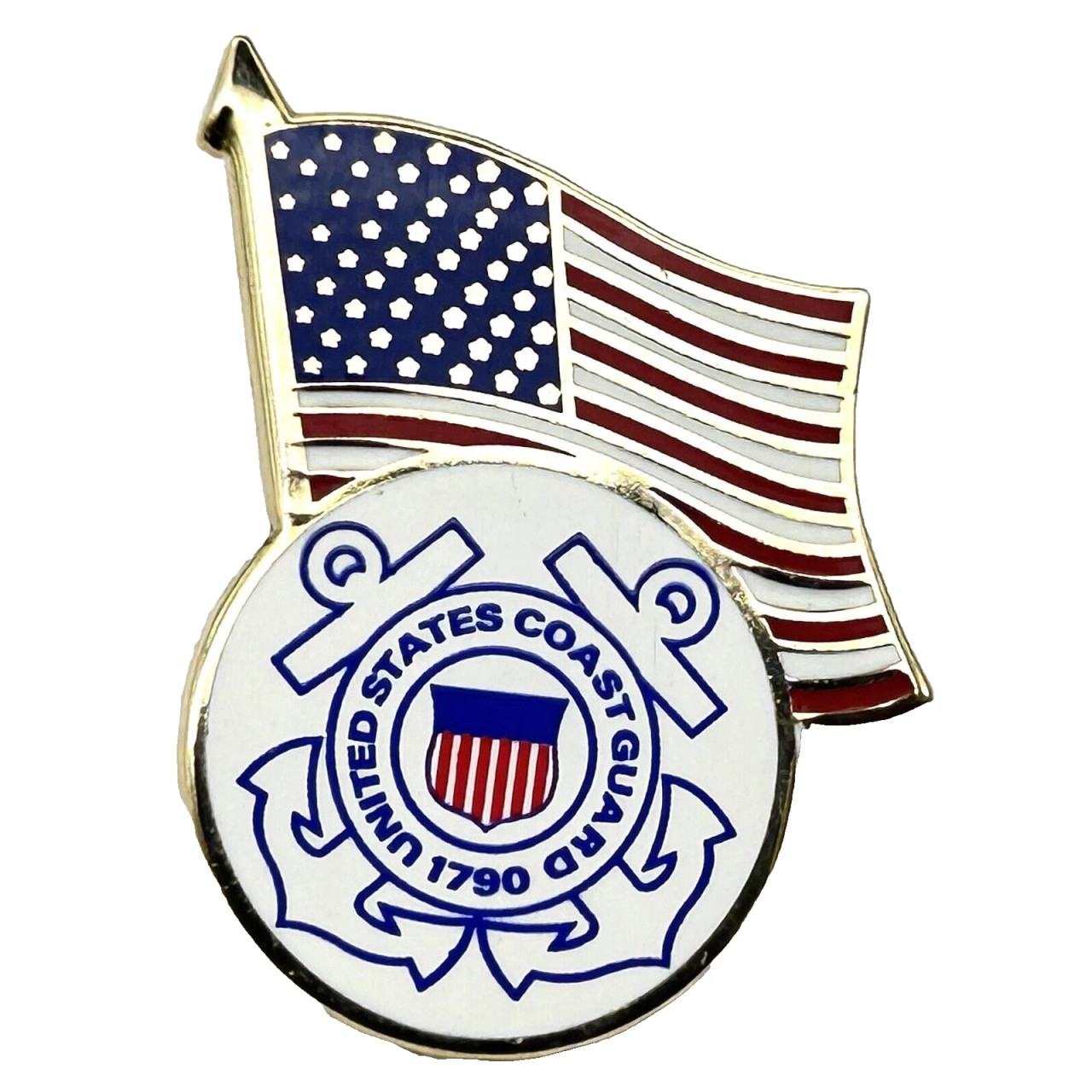 Coast Guard / U.S. Flag Lapel Pin #2