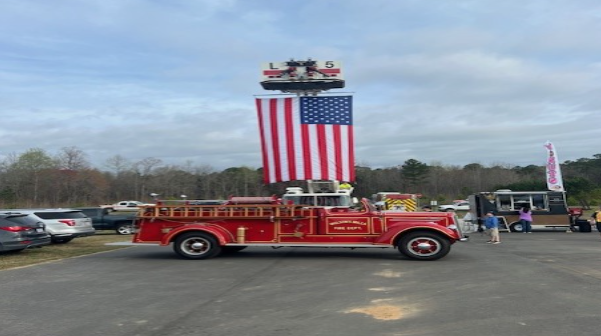 Fire Truck American Flag, Nylon 8x12