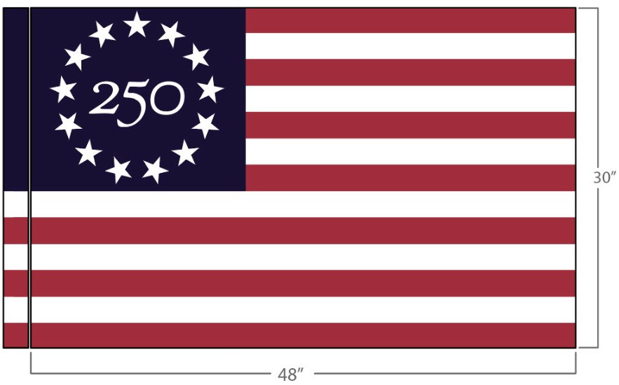 America 250 2.5ft x 4ft Betsy Ross Pole Sleeve Flag