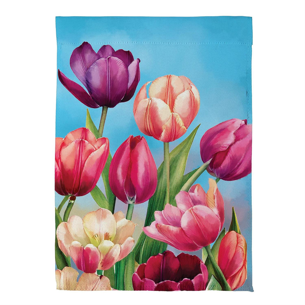 Tulip Palooza Suede Garden Flag