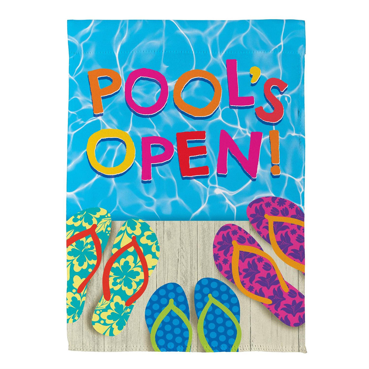 Pools Open Flip Flops Suede Garden Flag