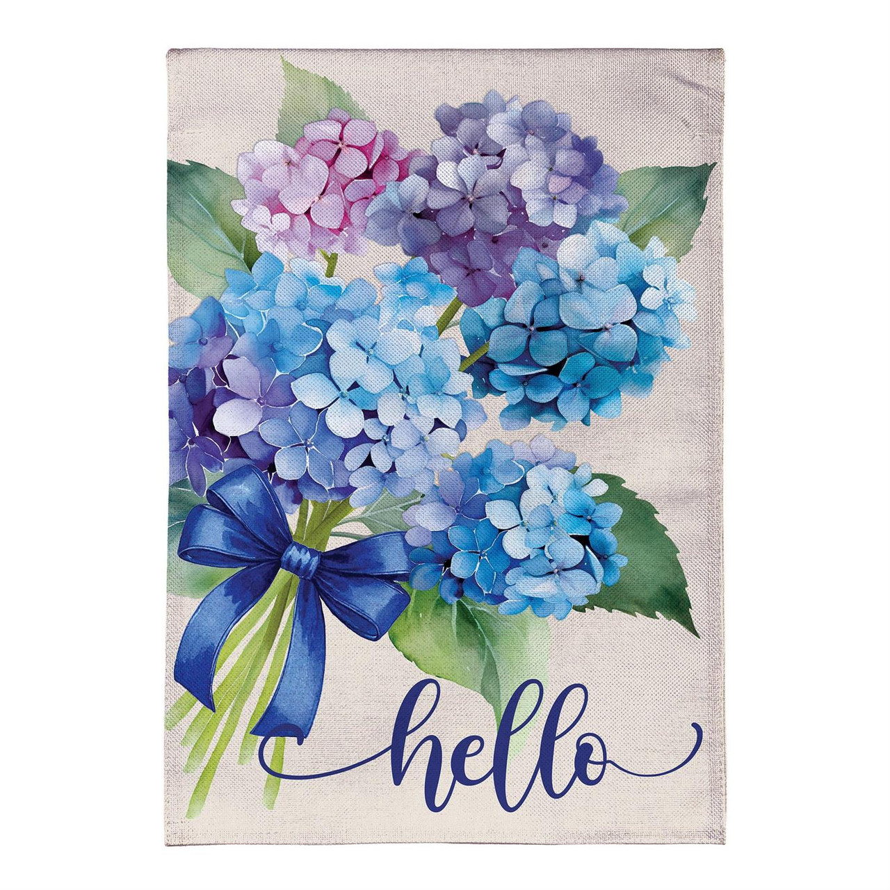 Hydrangea Bouquet Burlap House Flag