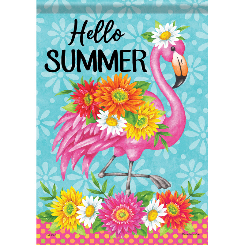 Flamingo Floral Dura Soft Garden Flag