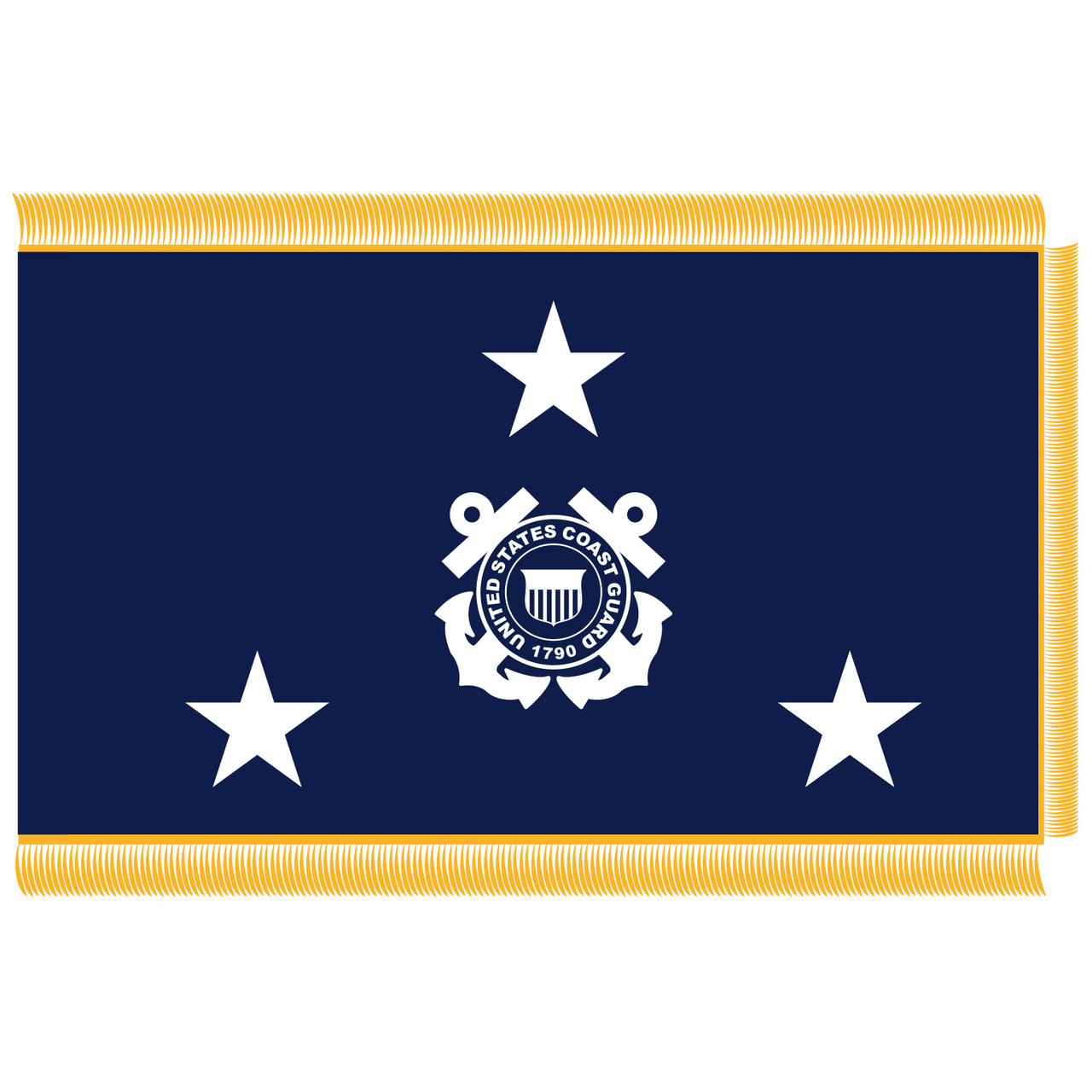 U.S. Coast Guard 3-Star Admiral Fringed Flag