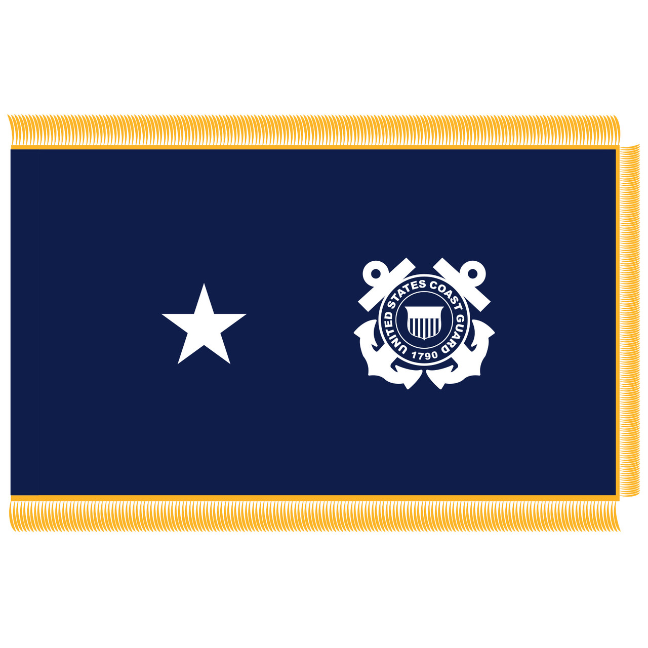 U.S. Coast Guard 1-Star Admiral Fringed Flag