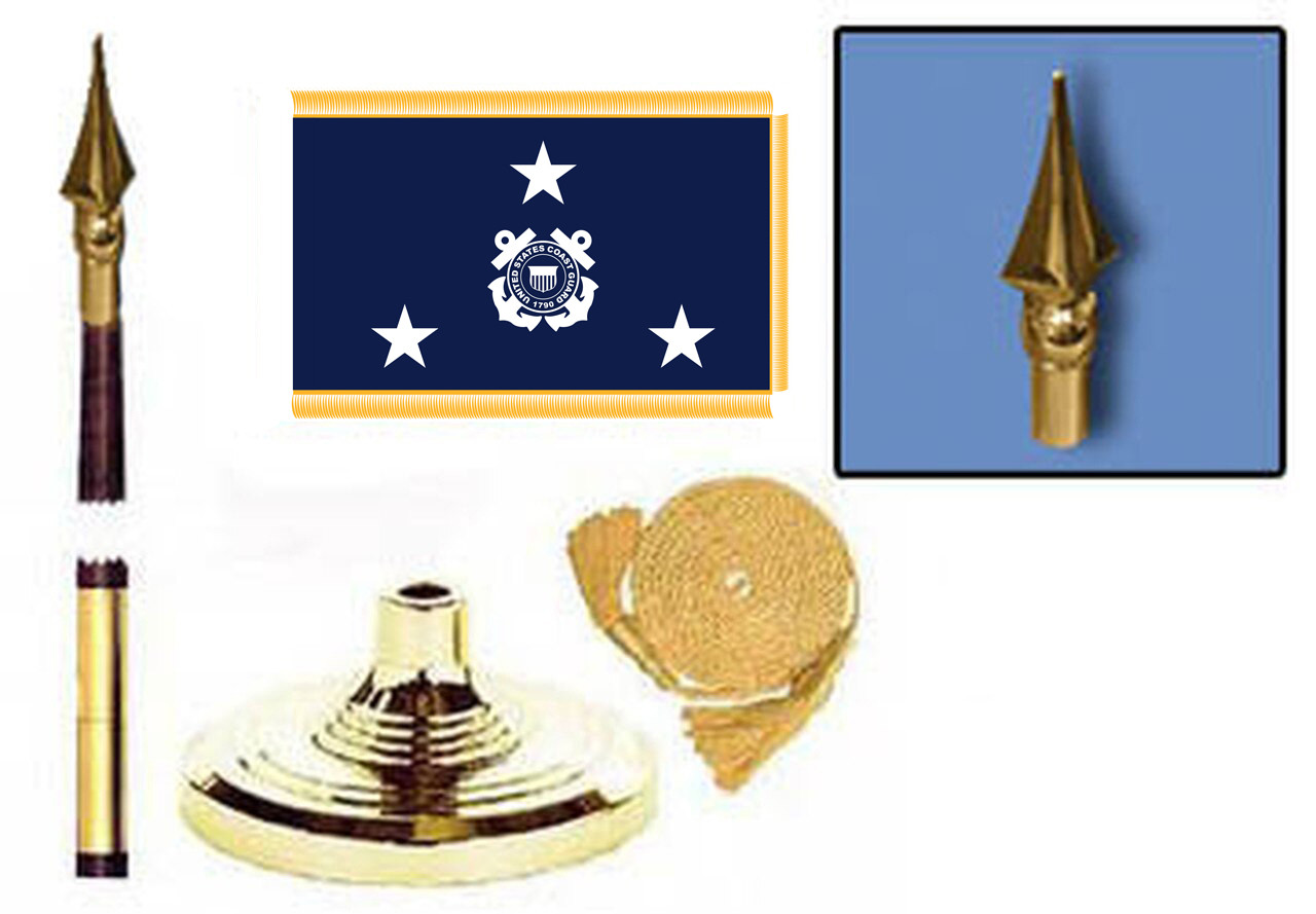 U.S. Coast Guard 3-Star Admiral Fringed Lobby Set
