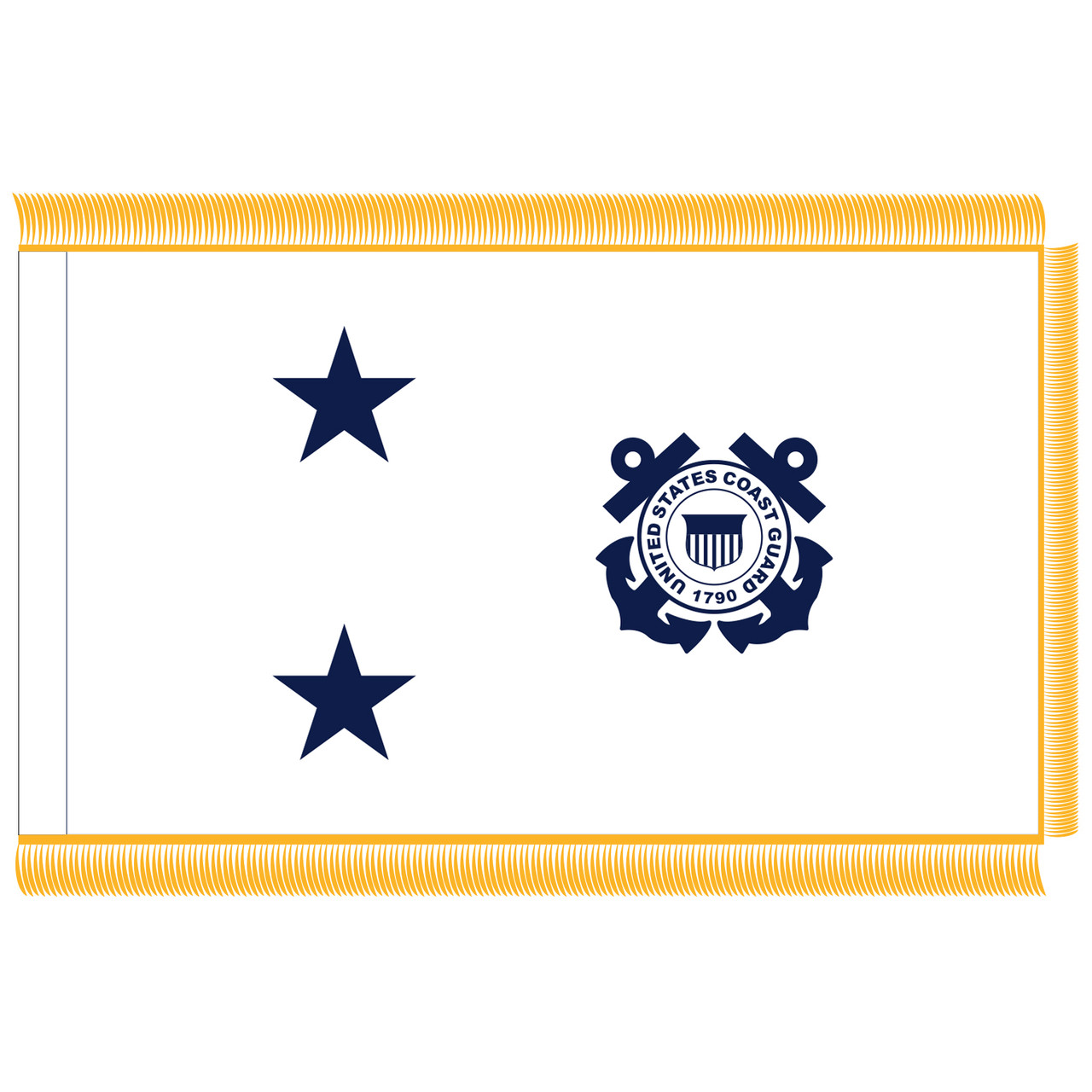 U.S. Coast Guard 2-Star Admiral Fringed Flag (non-seagoing)