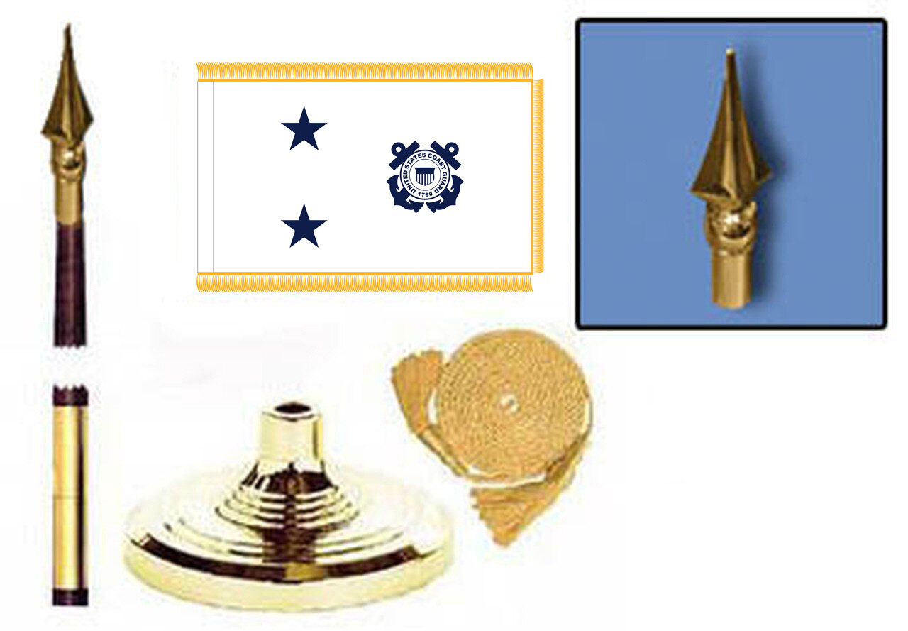 U.S. Coast Guard 2-Star Admiral Fringed Lobby Set (non-seagoing)