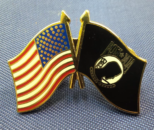 POW MIA / US Lapel Pin - White inner seal look