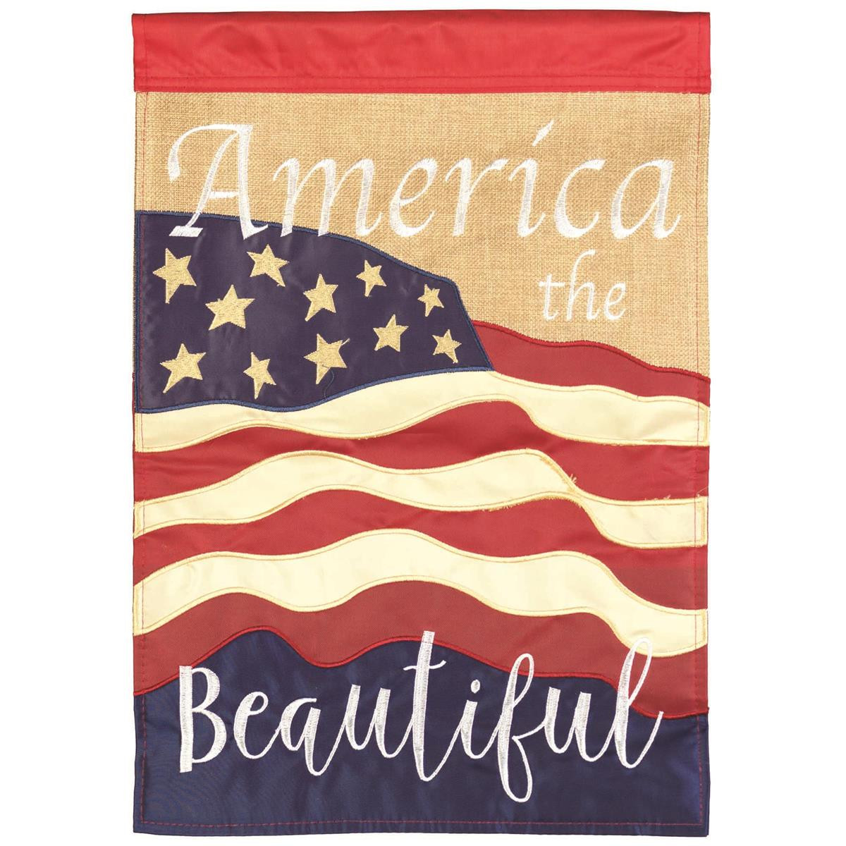 America Beautiful Double Applique Garden Flag