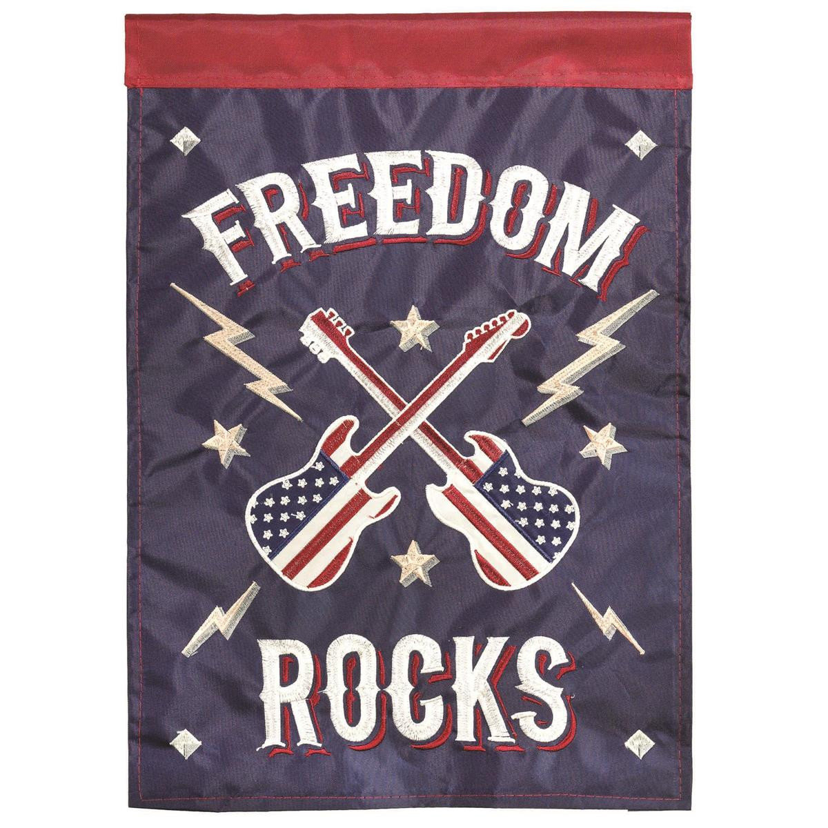 Freedom Rocks Applique Garden Flag