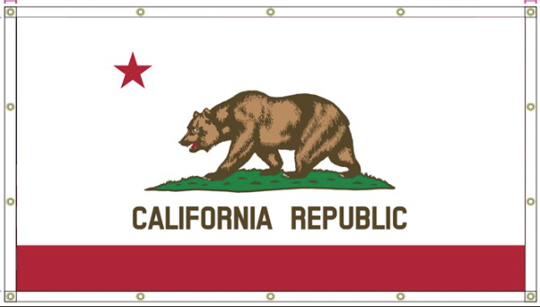 Custom State of California Hanger / Warehouse With Framed Header - Nylon 10x15ft